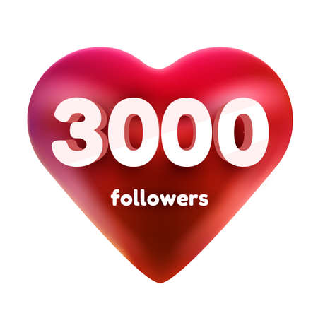 Followers thank you. Red heart for Social Network friends, followers, Web user Thank you celebrate...