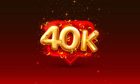 Thank you followers peoples, 40k online social group, happy banner celebrate, Vector