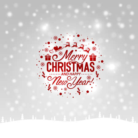 Merry Christmas and happy new year, vector background, designのイラスト素材
