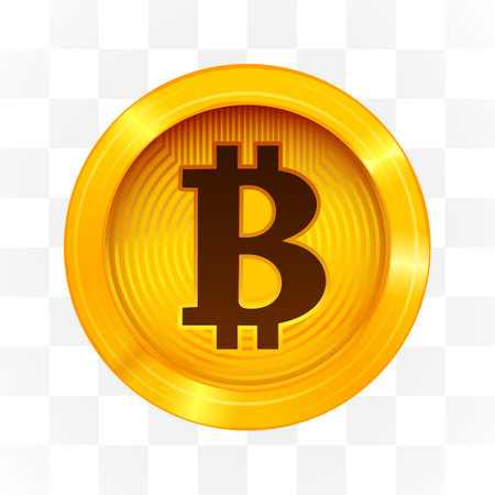 Bitcoin cryptocurrency sign on transparent background. Blockchain.のイラスト素材