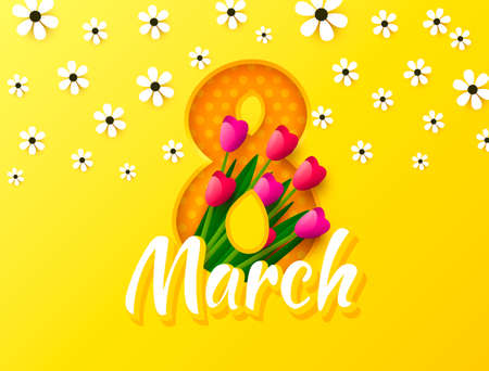 International women day 8 March, cover banner design. Vectorのイラスト素材