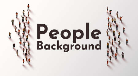 Large group of people on white background. People crowd concept.のイラスト素材