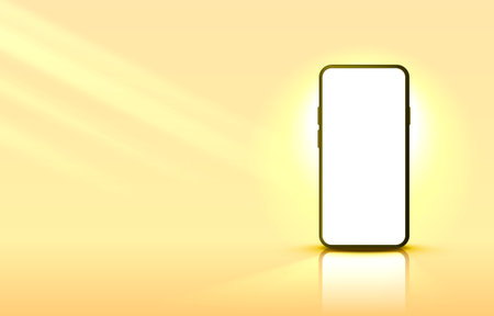 Smartphone mobile screen, technology mobile display light. Vectorのイラスト素材