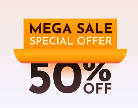 Abstract Sale banner or poster with curved paper. Sale word composition with confetti.