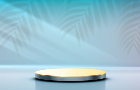 Stage podium with lighting, Stage Podium Scene with for Award, Decor element background. Vectorのイラスト素材