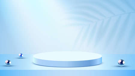 Abstract scene background. Cylinder podium on background. Product presentation, mock up, show cosmetic product, Podium, stage pedestal or platform.のイラスト素材
