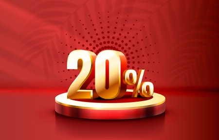 Up To 20 off sale banner, promotion flyer, retro label. Vectorのイラスト素材