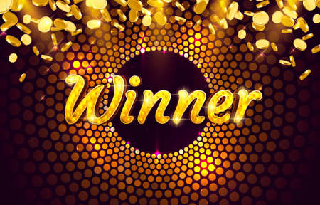 Winner casino coin, cash machine play now. Vector illustrationのイラスト素材