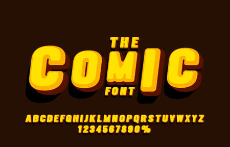 Comic font set collection, letters and numbers symbol. Vectorのイラスト素材