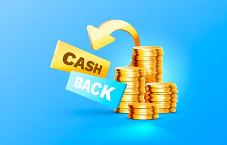 Cash back service, financial payment label. Vectorのイラスト素材