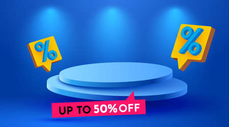 Colorful discount sale podium. Special offer composition.のイラスト素材