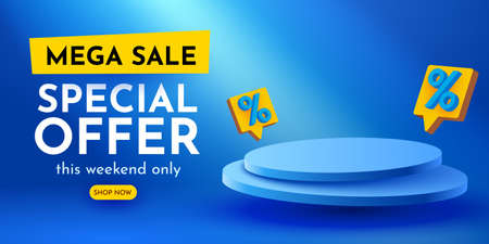 Colorful discount sale podium. Special offer composition.のイラスト素材
