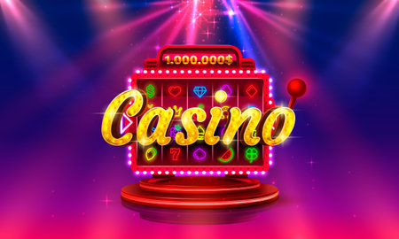 Casino slots icons, slot sign machine, night Vegas. Vectorのイラスト素材