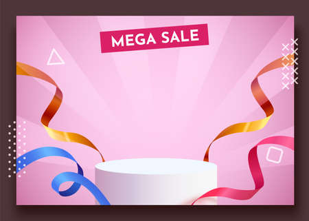 Sale social media post template. Premium product stand. Special offer.のイラスト素材