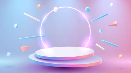 Abstract scene background. Product presentation, mock up, show cosmetic product, Podium, stage pedestal or platform.のイラスト素材