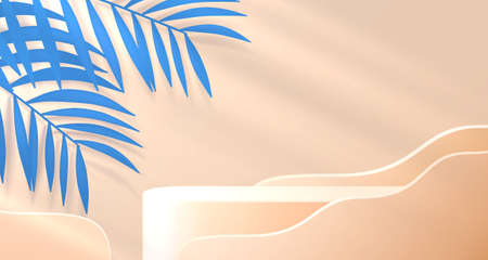 Stage podium with lighting, Stage Podium Scene with for Award, Decor element background. Vectorのイラスト素材