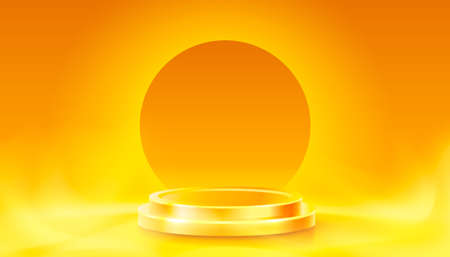 Room light studio, presentation scene illuminated, orange background. Vectorのイラスト素材