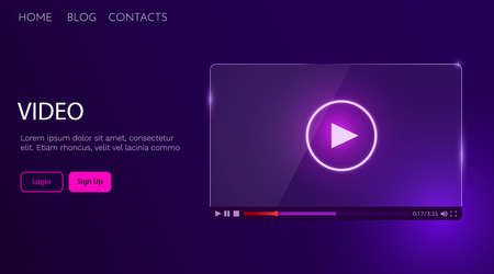 Video player presentation. Multimedia concepts. Modern futuristic design graphic elements.のイラスト素材