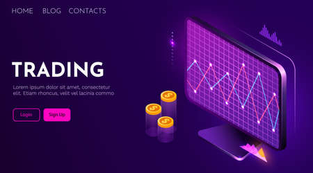 Financial analytics concept. Candlestick chart trading. Business application template.のイラスト素材