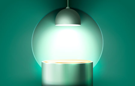 Stage podium with lighting, Stage Podium Scene with for Award, Decor element background. Vectorのイラスト素材