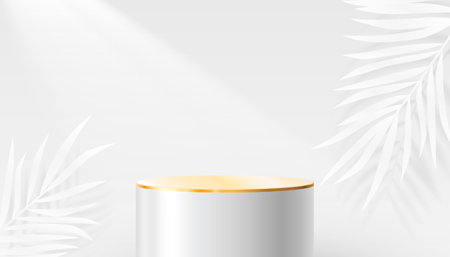 Stage podium with lighting, Stage Podium Scene with for Award, Decor element background. Vectorのイラスト素材