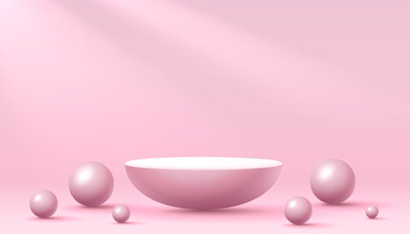 Stage podium with lighting, Stage Podium Scene with for Award, Decor element background. Vectorのイラスト素材