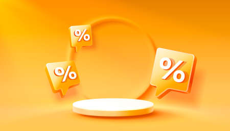 Stage podium percent, Stage Podium Scene with for Award, Decor element background. Vectorのイラスト素材