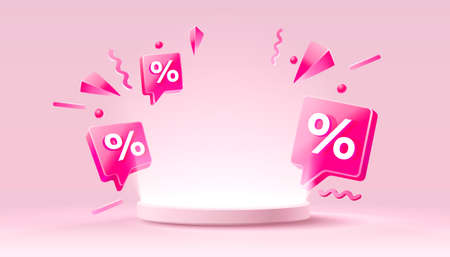 Stage podium percent, Stage Podium Scene with for Award, Decor element background. Vectorのイラスト素材