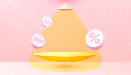 Mega sale special offer, Stage podium percent, Stage Podium Scene with for Award, Decor element background. Vectorのイラスト素材