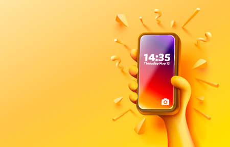 Smart phone media, banner device electronic, touch technology. Vector