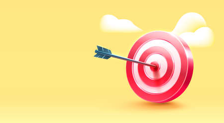 Target landing page, banner business 3d icon. Vectorのイラスト素材