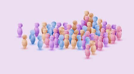 Large group of people in the shape of an arrow, business, and technology.のイラスト素材