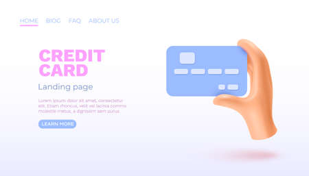 Credit card cash pay, bank purchase payment. landing page banner. Vectorのイラスト素材