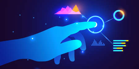 Business strategy and planning. Data analysis and investment. Business success. Computer with...