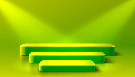 Stage podium with lighting, Stage Podium Scene with for Award, Decor element background. Vectorのイラスト素材