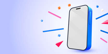 Cute mobile smart phone background. Modern mockup.のイラスト素材