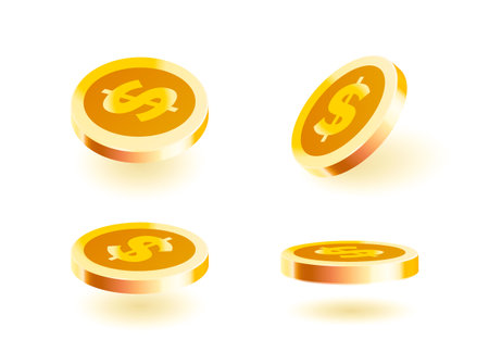 Golden coins fortune, cash finance, money winner. Vectorのイラスト素材