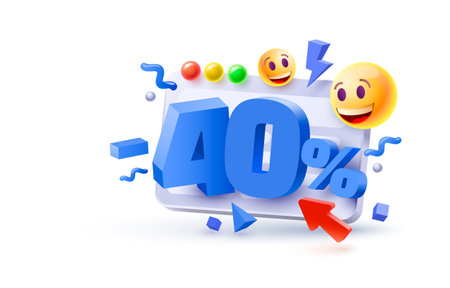 Special 40 off sale banner, promotion flyer, marketing label. Vectorのイラスト素材