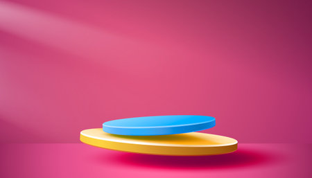 Stage podium with lighting, Stage Podium Scene with for Award, Decor element background. Vectorのイラスト素材