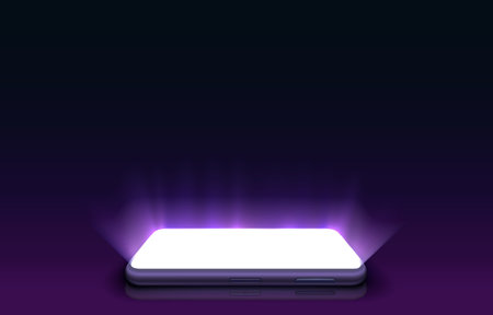 Smartphone mobile screen, technology mobile display light. Vectorのイラスト素材