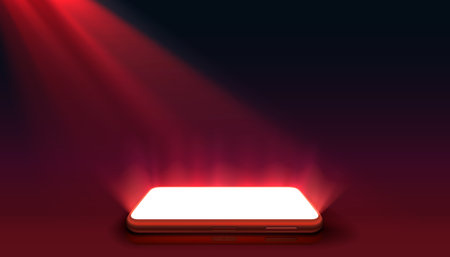 Smartphone mobile screen, technology mobile display light. Vectorのイラスト素材
