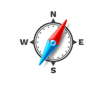 Compass on a white background, arrow navigation. Vectorのイラスト素材