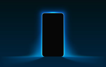 Smartphone mobile screen, technology mobile display light. Vectorのイラスト素材