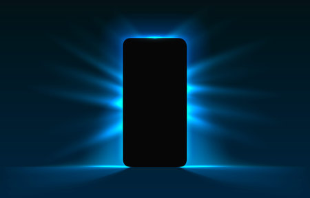 Smartphone mobile screen, technology mobile display light. Vectorのイラスト素材