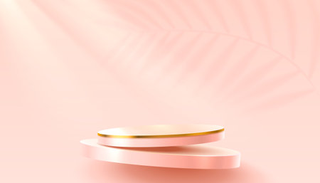 Stage podium with lighting, Stage Podium Scene with for Award, Decor element background. Vectorのイラスト素材