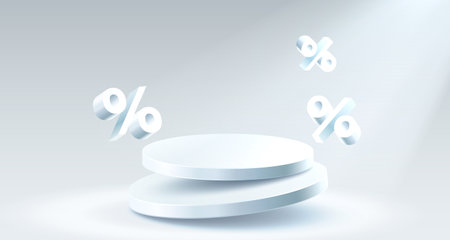 Podium percentage business poster, discount banner offer. Vectorのイラスト素材
