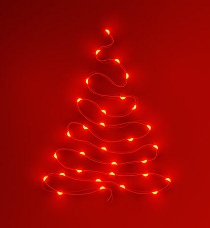 Christmas tree made of garlands. New Year and Christmas background.のイラスト素材