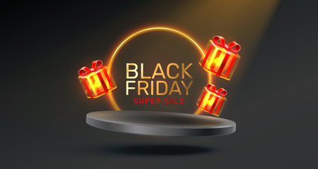 Black Friday big sale, offer day banner, promotion percentage. Vectorのイラスト素材