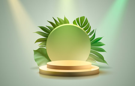 Nature podium, product presentation, mock up, show cosmetic product, Podium, stage pedestal or platform. Vectorのイラスト素材