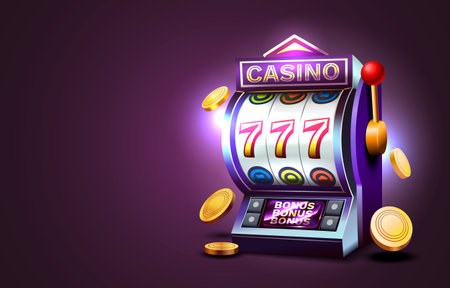 Casino slots machine winner, jackpot fortune of luck, 777 win banner. Vectorのイラスト素材